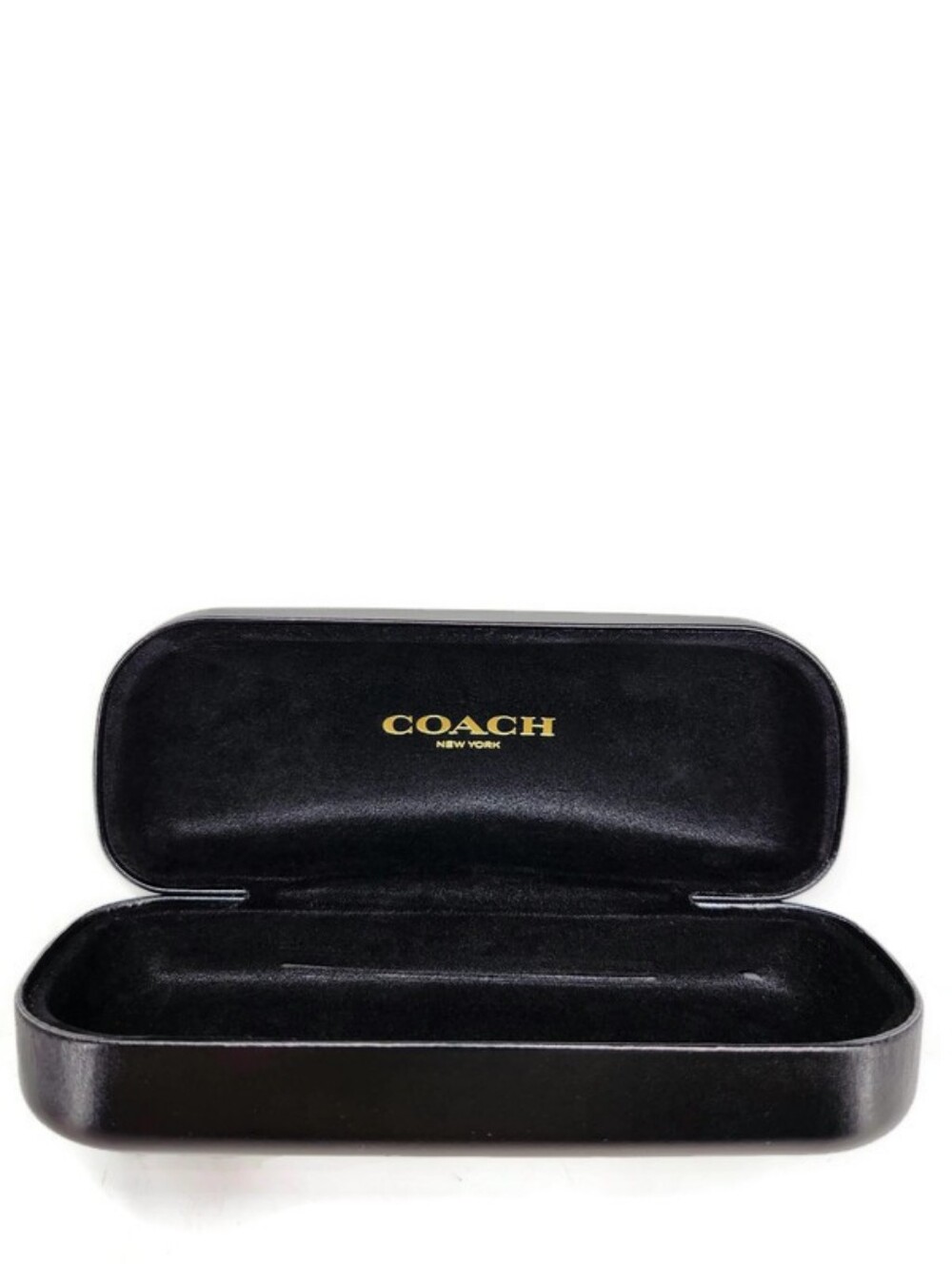 Coach Black Leather Clamshell Eye Glasses Case